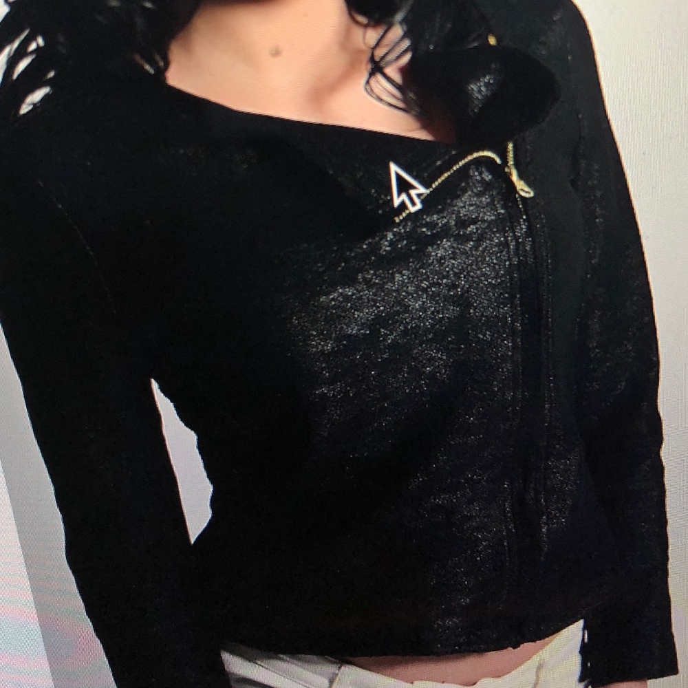Caribbean Queen Black with Sparkle Zip Up Jacket